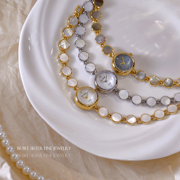 Mother of Pearl Link Bracelet Watch