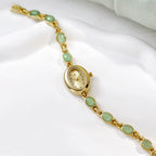 Sophisticated Oval Dial Stone Quartz Watch