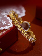 Luxury Quartz Watch with Crystal Embellishments