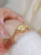 Round Crystal Dial Link Bracelet Watch