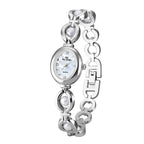 Oval Dial Pearl Link Bracelet Watch