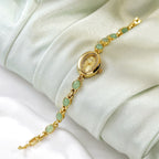 Sophisticated Oval Dial Stone Quartz Watch