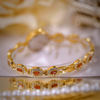 Oval Gemstone Crystal Link Bracelet Watch