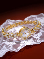Luxury Quartz Watch with Crystal Embellishments