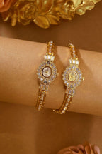 Crystal Flower Dial Link Bracelet Watch