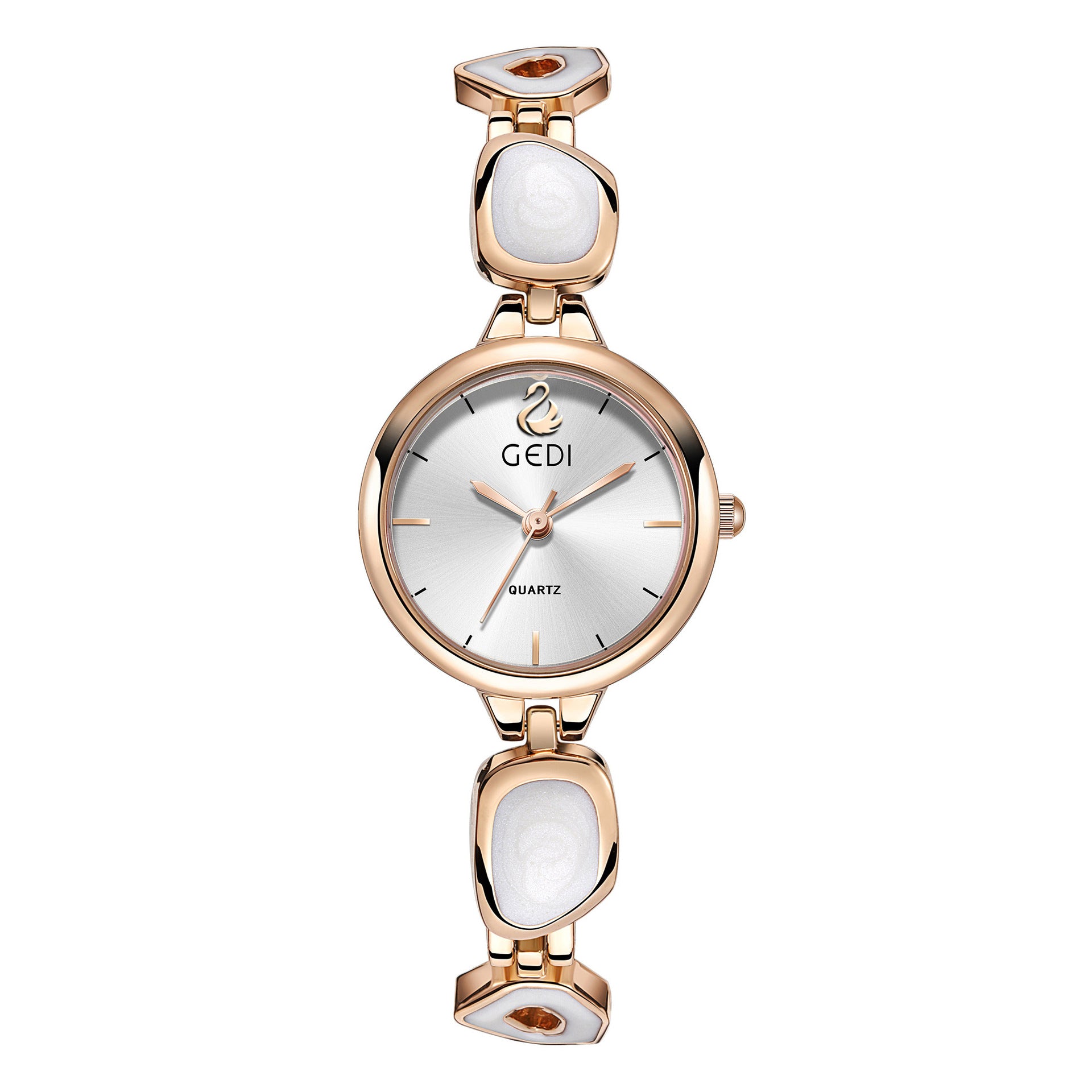 Round Minimal Dial Stone Link Watch