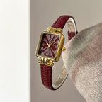 Square Roman Textured Dial Strap Watch