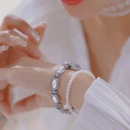 Oval Dial Gemstone Link Bracelet Watch