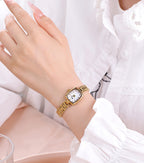 Gold Cushion Dial Colored Face Watch