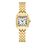 Gold Square Roman Dial Link Watch