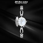 Floral Crystal Dial Link Watch