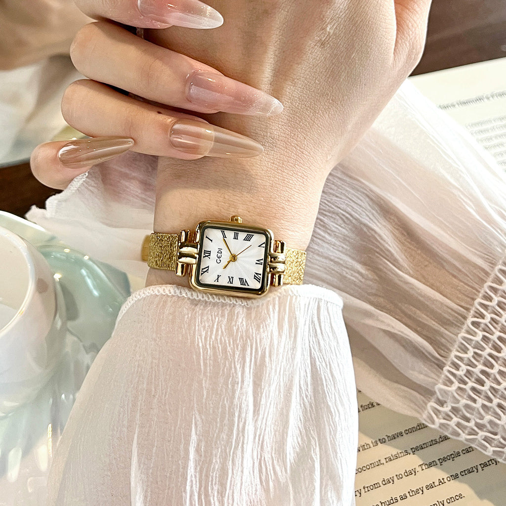 Square Roman Pattern Dial Bracelet Watch