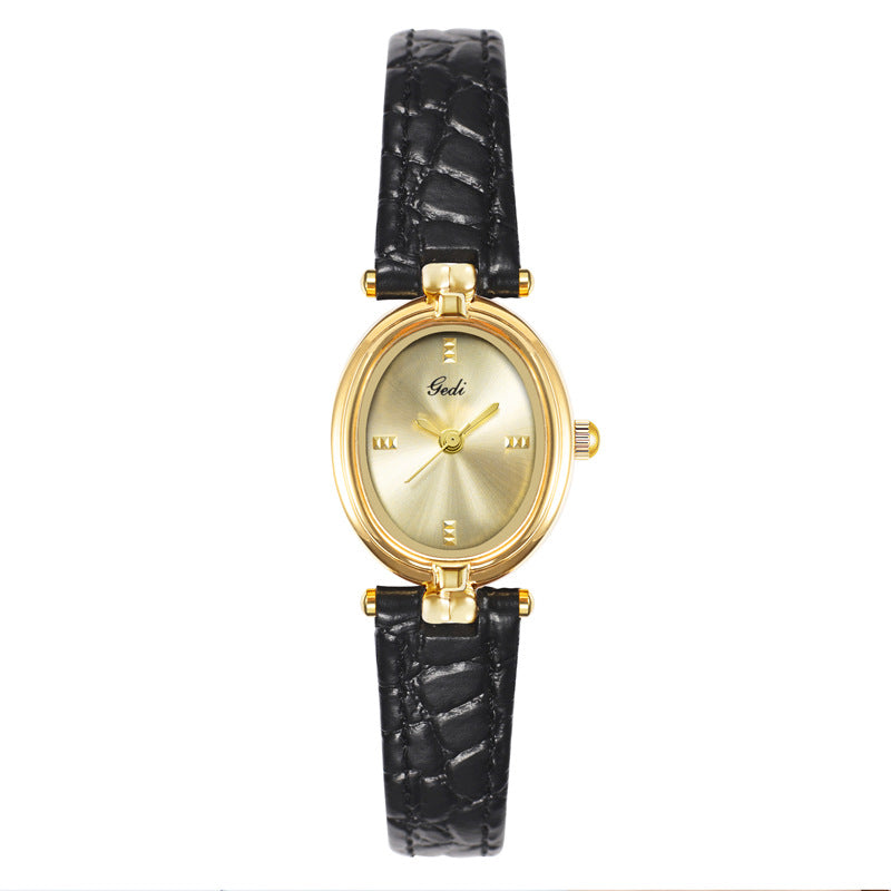 Oval Minimal Dial Classic Strap Watch