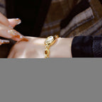 Oval Dial Gemstone Link Bracelet Watch