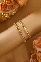 Crystal Flower Dial Link Bracelet Watch