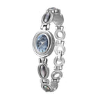 Oval Dial Gemstone Link Bracelet Watch
