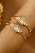 Crystal Flower Dial Link Bracelet Watch