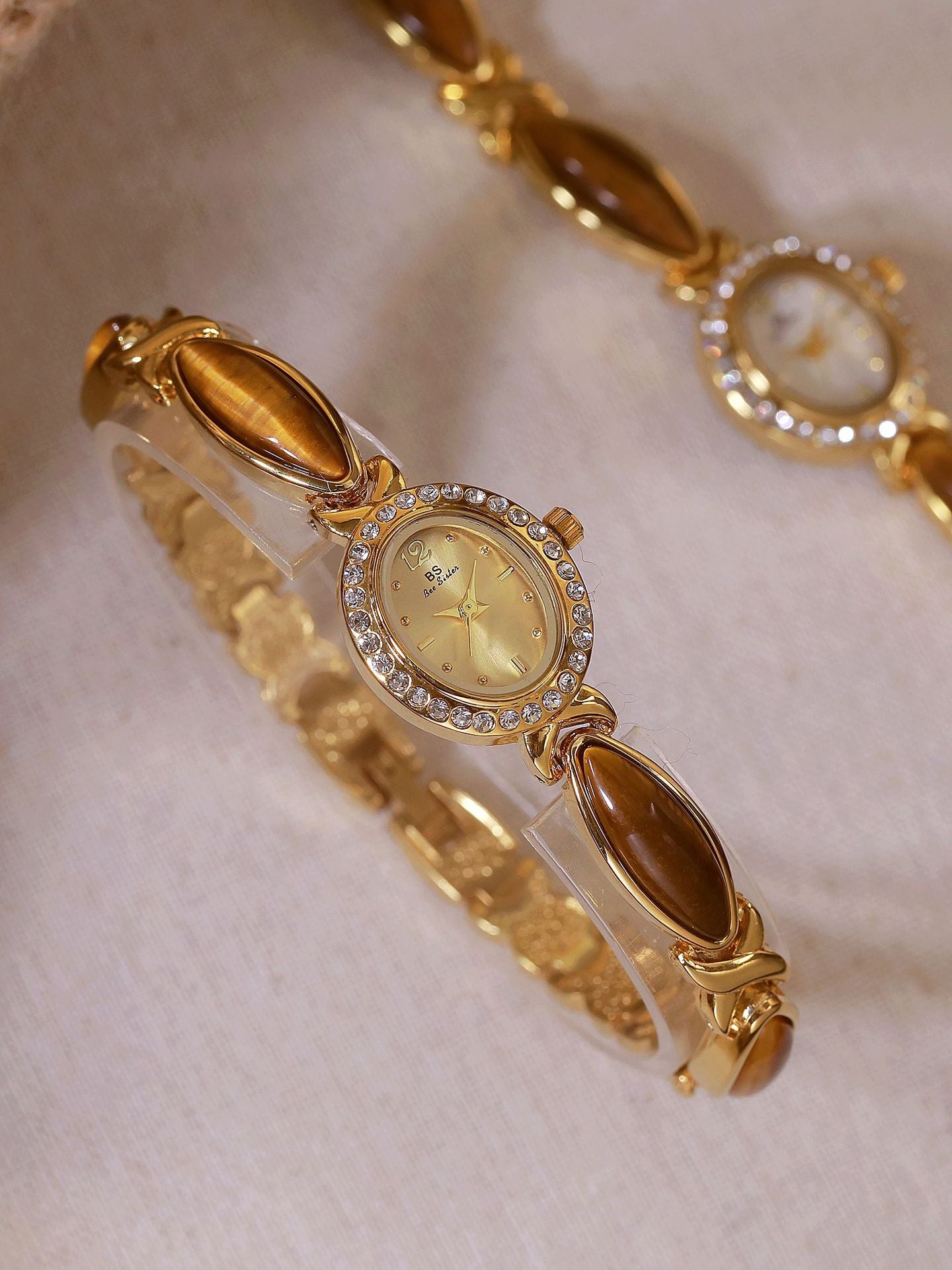 Tiger Eye Oval Watch