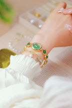 Oval Dial Pearl Link Bracelet Watch