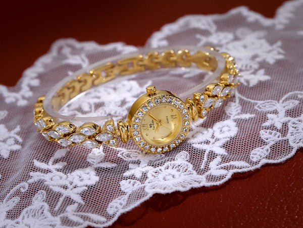 Luxury Quartz Watch with Crystal Embellishments