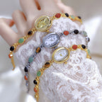 Sophisticated Oval Dial Stone Quartz Watch