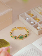 Oval Dial Pearl Link Bracelet Watch