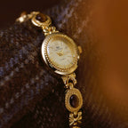 Oval Dial Gemstone Link Bracelet Watch