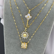 Golden Radiance Daisy Pendant Necklace