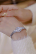 Crystal Flower Dial Link Bracelet Watch