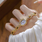 Oval Dial Gemstone Link Bracelet Watch