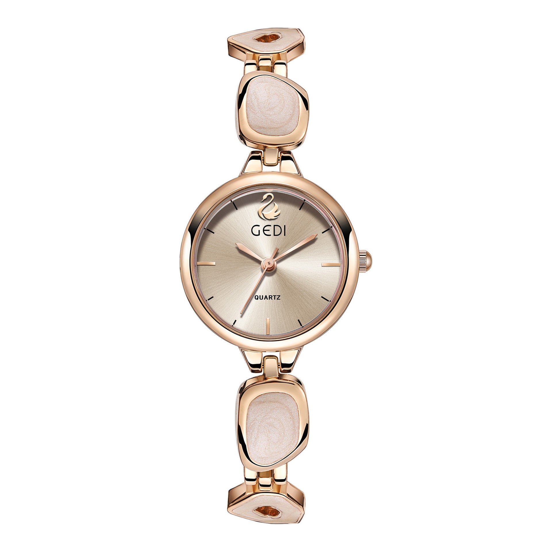 Round Minimal Dial Stone Link Watch