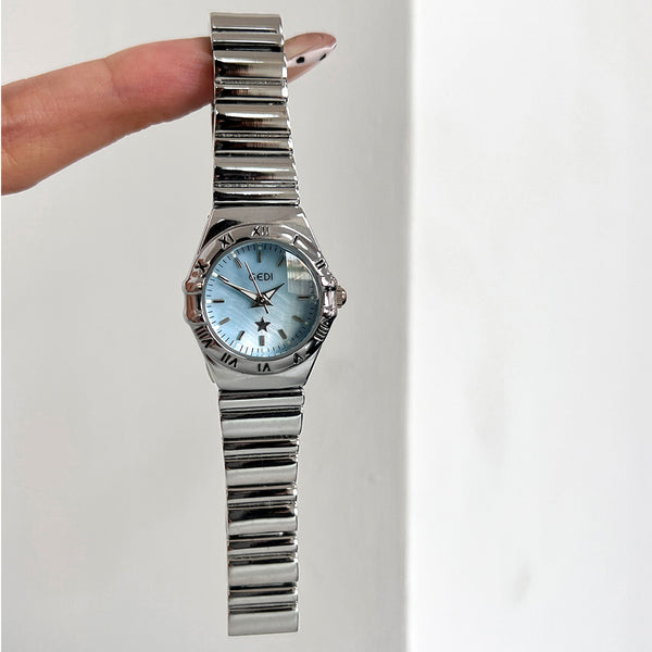 Fluted Bezel Roman Marker Bracelet Watch