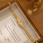 Crystal Flower Dial Link Bracelet Watch