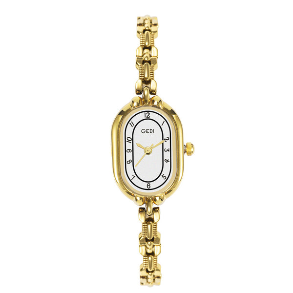 Oval Numeric Dial Link Bracelet Watch