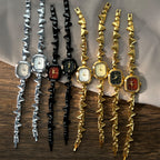 Geometric Bezel Minimal Link Bracelet Watch