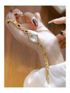 Oval Dial Gemstone Link Bracelet Watch