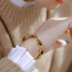 Oval Dial Green Gemstone Link Bracelet Watch