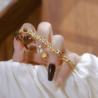 Oval Dial Gemstone Link Bracelet Watch