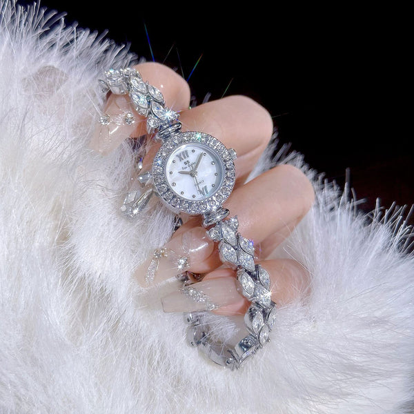 Luxury Quartz Watch with Crystal Embellishments