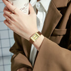 The Square Stud Dial Leather Watch