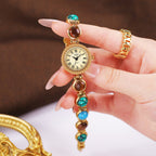 Textured Bezel Roman Dial Pearl Watch