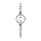 Round Crystal Bezel Floral Link Watch