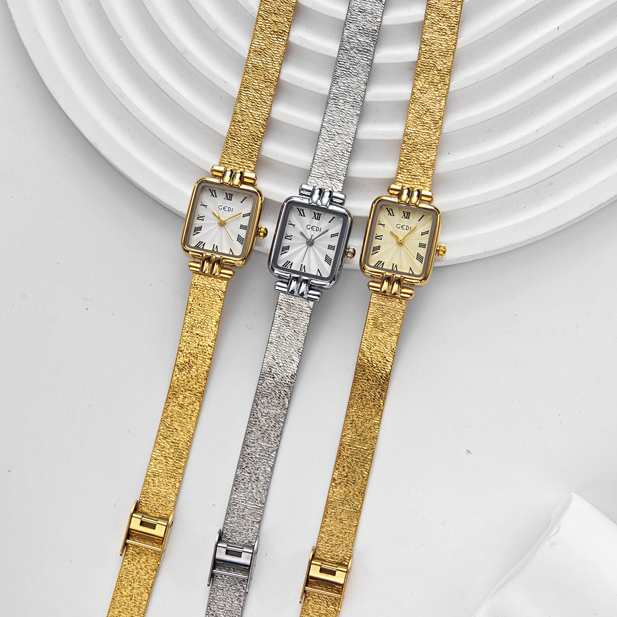 Square Roman Pattern Dial Bracelet Watch