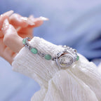 Sophisticated Oval Dial Stone Quartz Watch