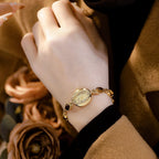 Sophisticated Oval Dial Stone Quartz Watch