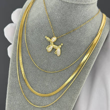 Golden Balloon Dog Necklace with Crystal Accents