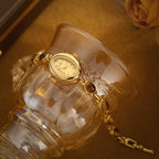 Sophisticated Oval Dial Stone Quartz Watch