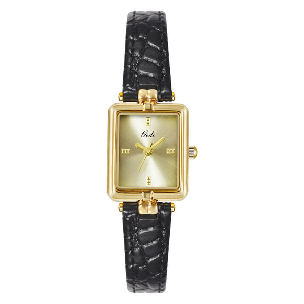 Square Minimal Dial Textured Strap Watch