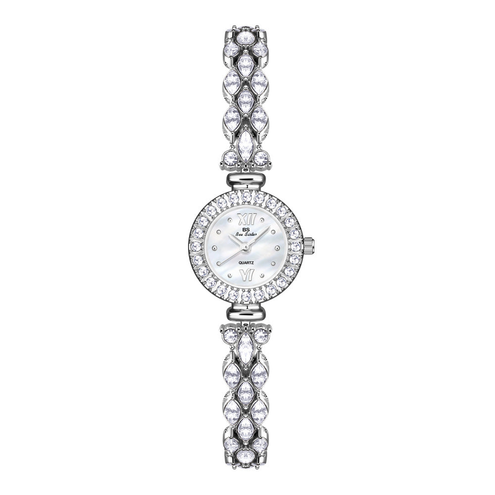 Luxury Quartz Watch with Crystal Embellishments