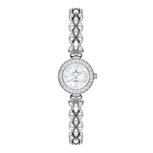 Luxury Quartz Watch with Crystal Embellishments